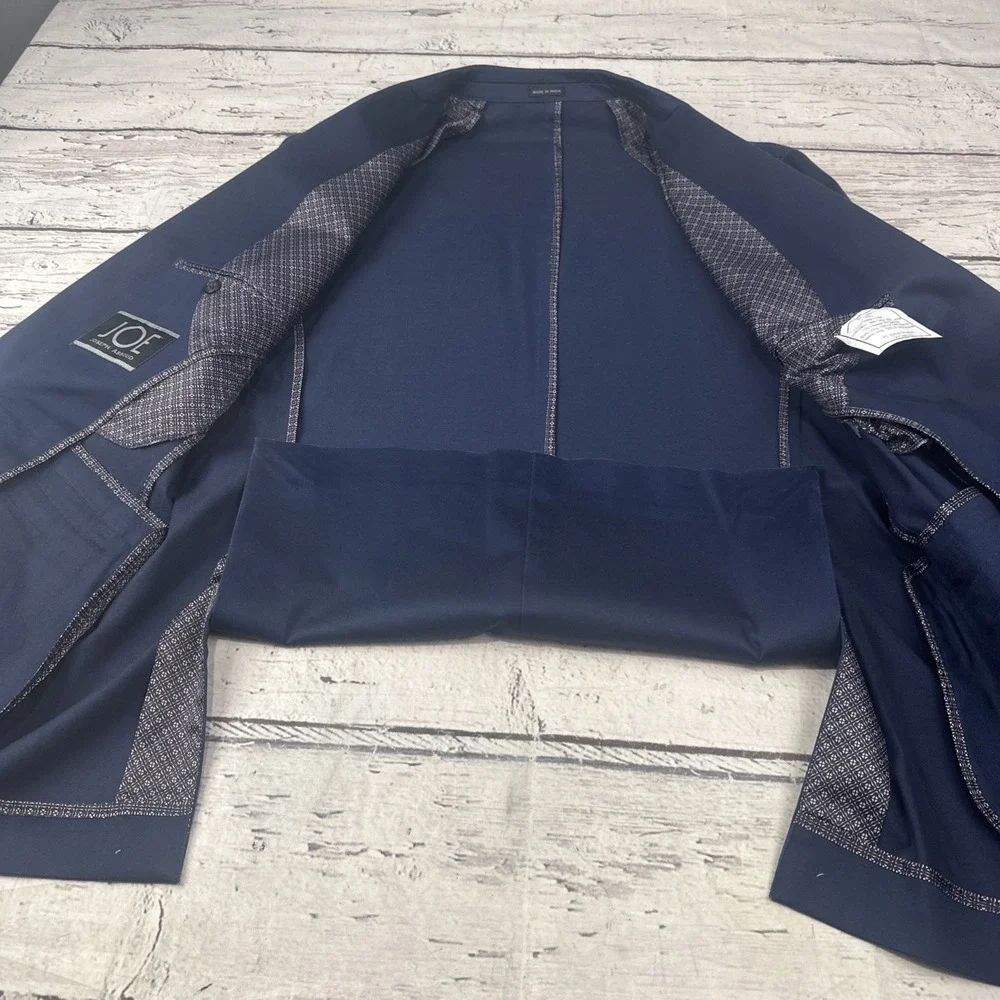 Joseph Abboud JOE Blazer Mens 42R Blue Cotton Blend 2 Button Sport Coat